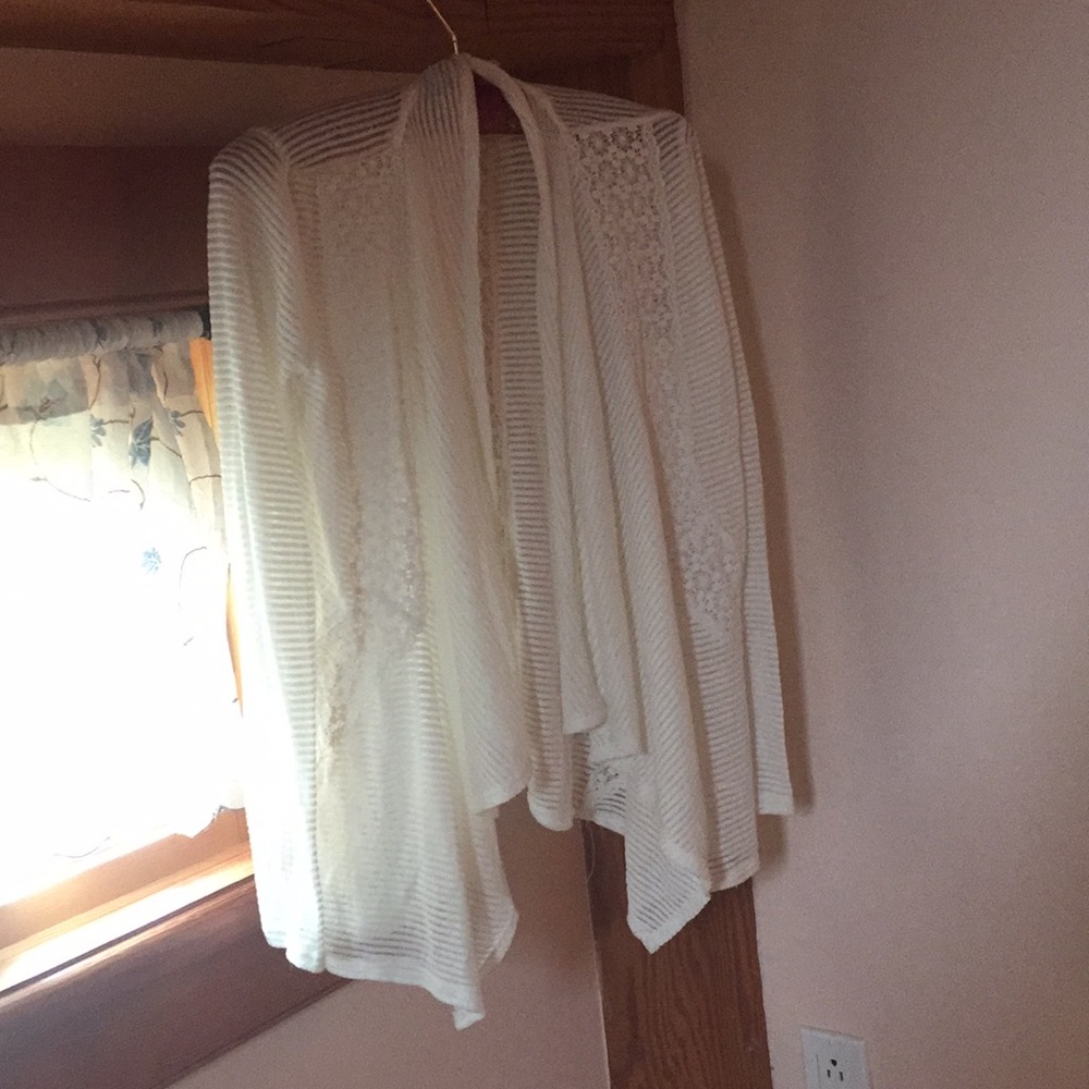 White cardigan